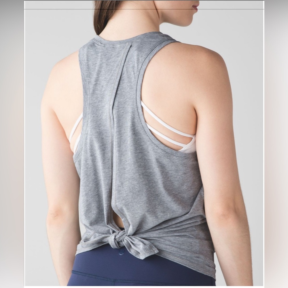 Gap Fit All Tied Up Tank Heathered Gray Small